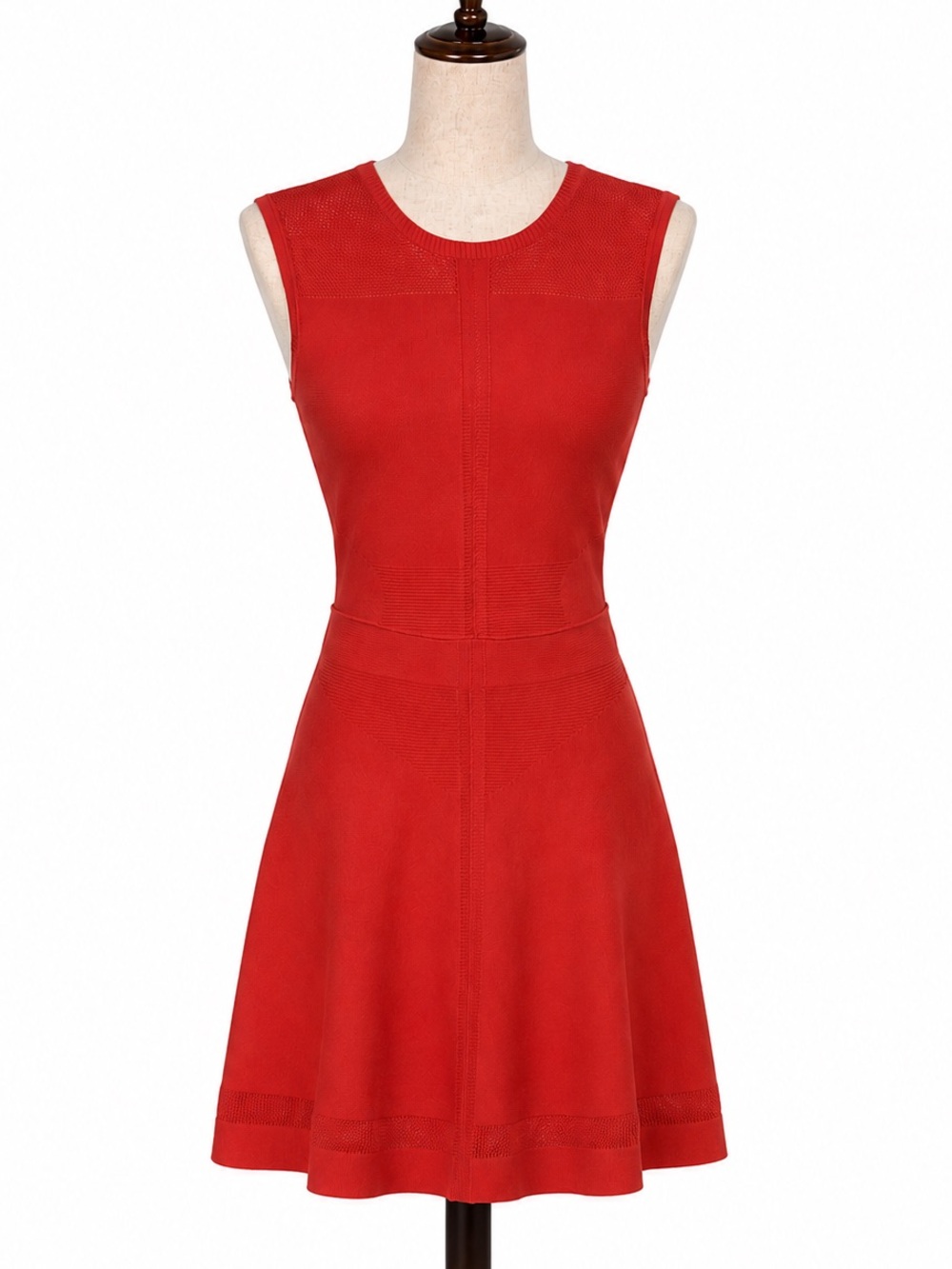 Armani Exchange Sleeveless separates- net and woven seaming- red top & skirt- S
